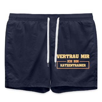 Cat trainer - Swim Trunks - french navy - Front - AI Model Male 185 light (185cm)