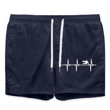 Heartbeat Parkour ECG - Short de bain - bleu marine - Devant - AI Model Male 185 light (185cm)