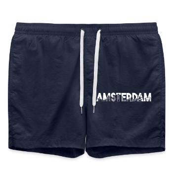 Amsterdam Skyline Silhouette - Short de bain - bleu marine - Devant - AI Model Male 185 light (185cm)