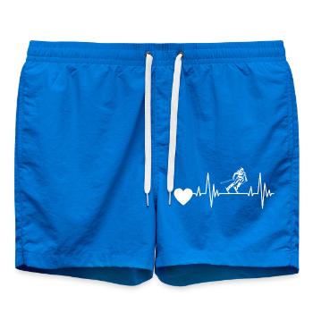 Ski Heartbeat Skis ECG Skiing Pulse Skier - Swim Trunks - cobalt blue - Front