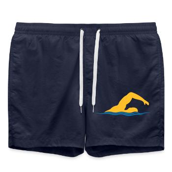 Fitness Sport Schwimmer - Badeshorts - French Navy - Vorne - AI Model Male 185 light (185cm)
