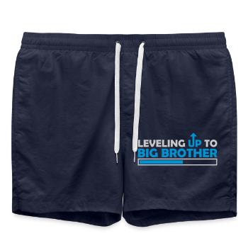 Leveling up big brother - Swim Trunks - french navy - Front - AI Model Male 185 light (185cm)