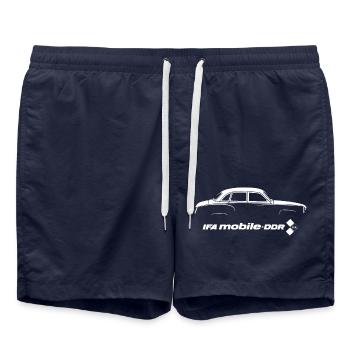 Wartburg 353 - IFA mobile DDR Oldtimer - Culte - Short de bain - bleu marine - Devant - AI Model Male 185 light (185cm)
