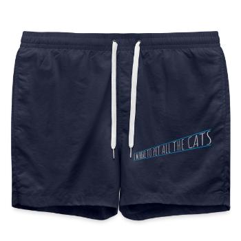 Pet All The Cats - Swim Trunks - french navy - Front - AI Model Male 185 light (185cm)