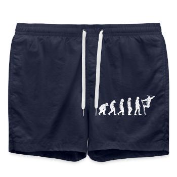 Skifahrer Weihnachten Skifahren Wintersport Ski - Badeshorts - French Navy - Vorne - AI Model Male 185 light (185cm)