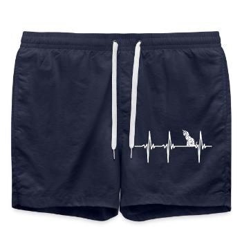 Battement de cœur pour chats géométriques - Short de bain - bleu marine - Devant - AI Model Male 185 light (185cm)