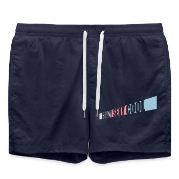 design cool sexy fou - Short de bain - bleu marine - Devant - AI Model Male 185 light (185cm)