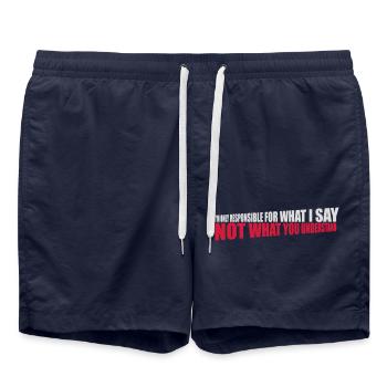 ce que je dis citation - Short de bain - bleu marine - Devant - AI Model Male 185 light (185cm)