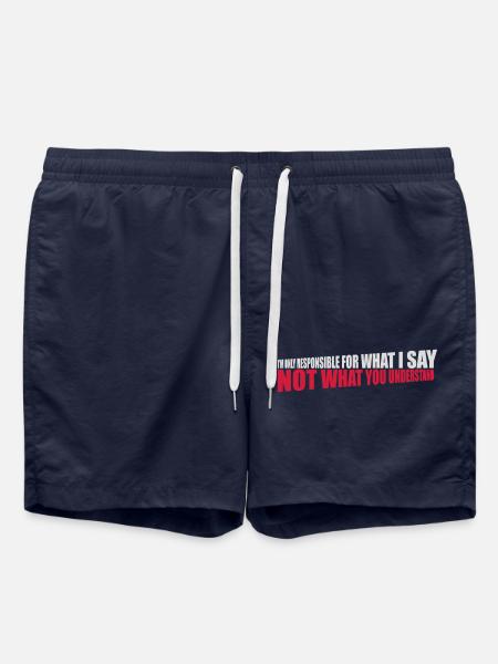 what I say quote - Swim Trunks - french navy