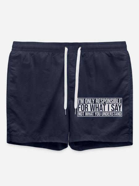 what I say quote - Swim Trunks - french navy