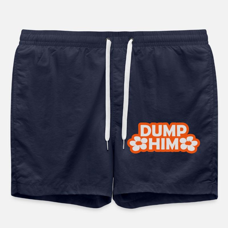 dump him quote logo - Swim Trunks - french navy