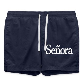 Señora Engagement Bride To Be Wedding Party - Swim Trunks - french navy - Front - AI Model Male 185 light (185cm)
