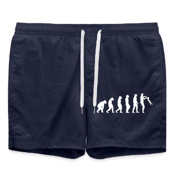 Fête des pères Papa Enfant Famille Papa Papa Fille - Short de bain - bleu marine - Devant - AI Model Male 185 light (185cm)
