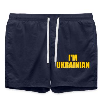 Im ukrainian - Short de bain - bleu marine - Devant - AI Model Male 185 light (185cm)