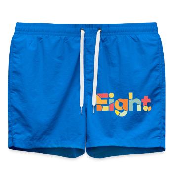Eight - 8 Years Old Birthday, 8 Year Anniversary - Swim Trunks - cobalt blue - Front