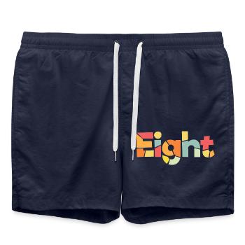 Acht-8-jähriger Geburtstag, 8-jähriges Jubiläum - Badeshorts - French Navy - Vorne - AI Model Male 185 light (185cm)