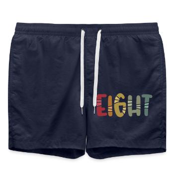 Eight - 8 Years Old Birthday, 8 Year Anniversary - Swim Trunks - french navy - Front - AI Model Male 185 light (185cm)