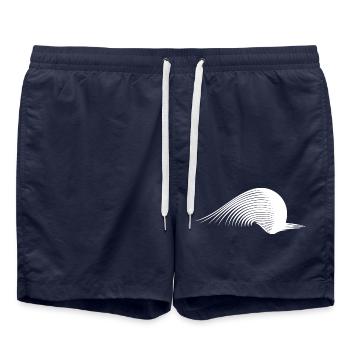 Gravitational field point in space-time mass - Swim Trunks - french navy - Front - AI Model Male 185 light (185cm)