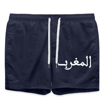 Maroc المغرب - Short de bain - bleu marine - Devant - AI Model Male 185 light (185cm)