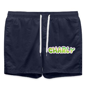 Charly as a job - Swim Trunks - french navy - Front - AI Model Male 185 light (185cm)