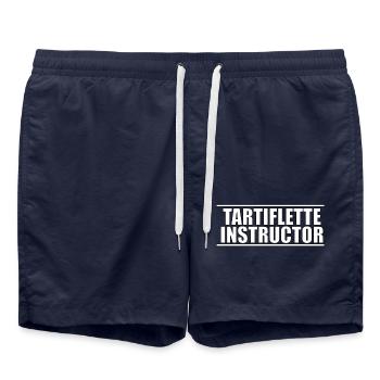 Tartiflette instructor - Swim Trunks - french navy - Front - AI Model Male 185 light (185cm)