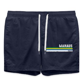 Manaus Brasil Vintage Sunset - Retro Manaus - Swim Trunks - french navy - Front - AI Model Male 185 light (185cm)