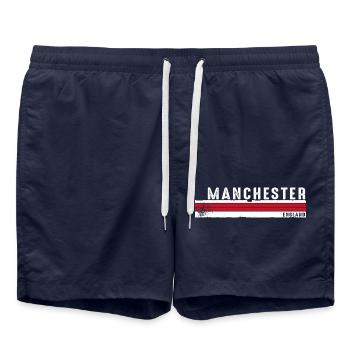 Manchester - Angleterre Patrimoine culturel - Short de bain - bleu marine - Devant - AI Model Male 185 light (185cm)