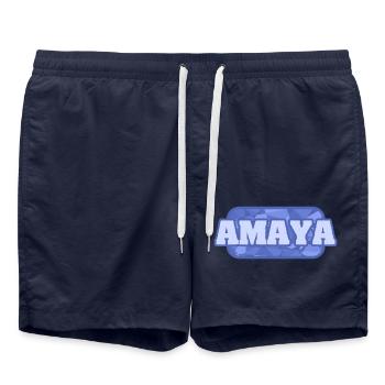 Nom : Amaya - Short de bain - bleu marine - Devant - AI Model Male 185 light (185cm)