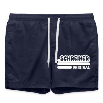 Beruf Schreiner - Badeshorts - French Navy - Vorne - AI Model Male 185 light (185cm)