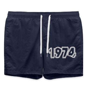 Born in 1974 - Swim Trunks - french navy - Front - AI Model Male 185 light (185cm)