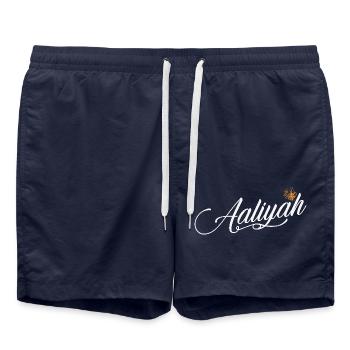 Aaliyah Benutzerdefinierter Name für Frauen Kinder Kleinkinder - - Badeshorts - French Navy - Vorne - AI Model Male 185 light (185cm)