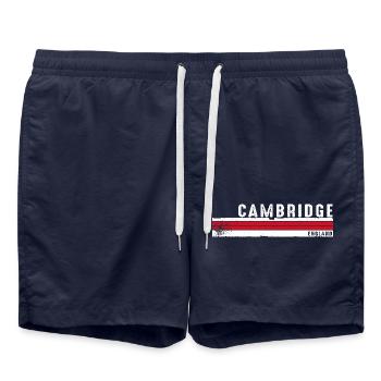 Cambridge England Retro Vintage Design for - Swim Trunks - french navy - Front - AI Model Male 185 light (185cm)