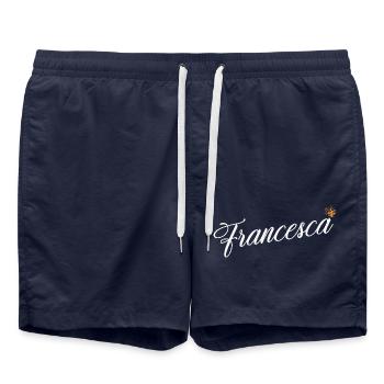 Francesca Benutzerdefinierter Name für Frauen Kinder Kleinkinder - - Badeshorts - French Navy - Vorne - AI Model Male 185 light (185cm)