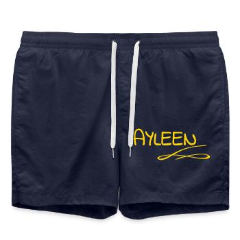 Geschenk für Ayleen - Badeshorts - French Navy - Vorne - AI Model Male 185 light (185cm)