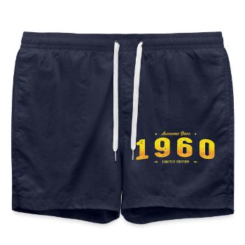Awesome Since 1960 Year Of Birth - Vintage 65th - Swim Trunks - french navy - Front - AI Model Male 185 light (185cm)
