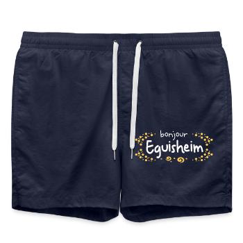 Frankreich Eguisheim text - Badeshorts - French Navy - Vorne - AI Model Male 185 light (185cm)