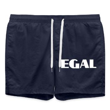 Egal Spruch - Badeshorts - French Navy - Vorne - AI Model Male 185 light (185cm)