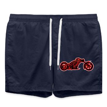 Logo de moto Biker Club 01 - Short de bain - bleu marine - Devant - AI Model Male 185 light (185cm)