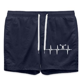 Heartbeat for weightlifter Vector - Swim Trunks - french navy - Front - AI Model Male 185 light (185cm)