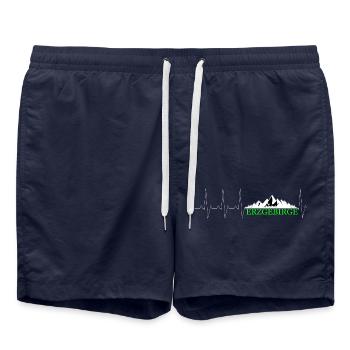 Erzgebirge Berg und Wald Pulsschlag - Badeshorts - French Navy - Vorne - AI Model Male 185 light (185cm)