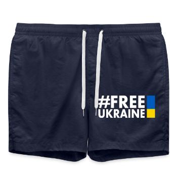 Free ukraine - Swim Trunks - french navy - Front - AI Model Male 185 light (185cm)