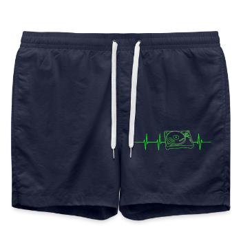 Fréquence de la platine vinyle - Short de bain - bleu marine - Devant - AI Model Male 185 light (185cm)