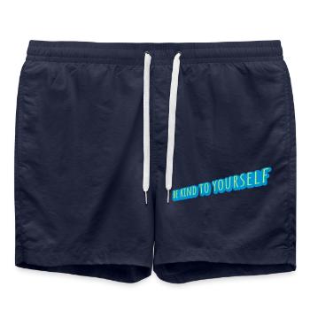 soyez gentil avec vous-même - Short de bain - bleu marine - Devant - AI Model Male 185 light (185cm)