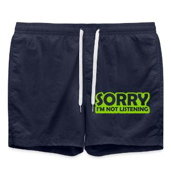 sorry in not listening - Swim Trunks - french navy - Front - AI Model Male 185 light (185cm)