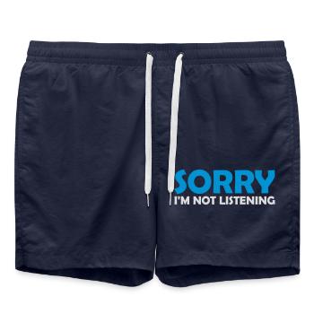 sorry in not listening - Swim Trunks - french navy - Front - AI Model Male 185 light (185cm)