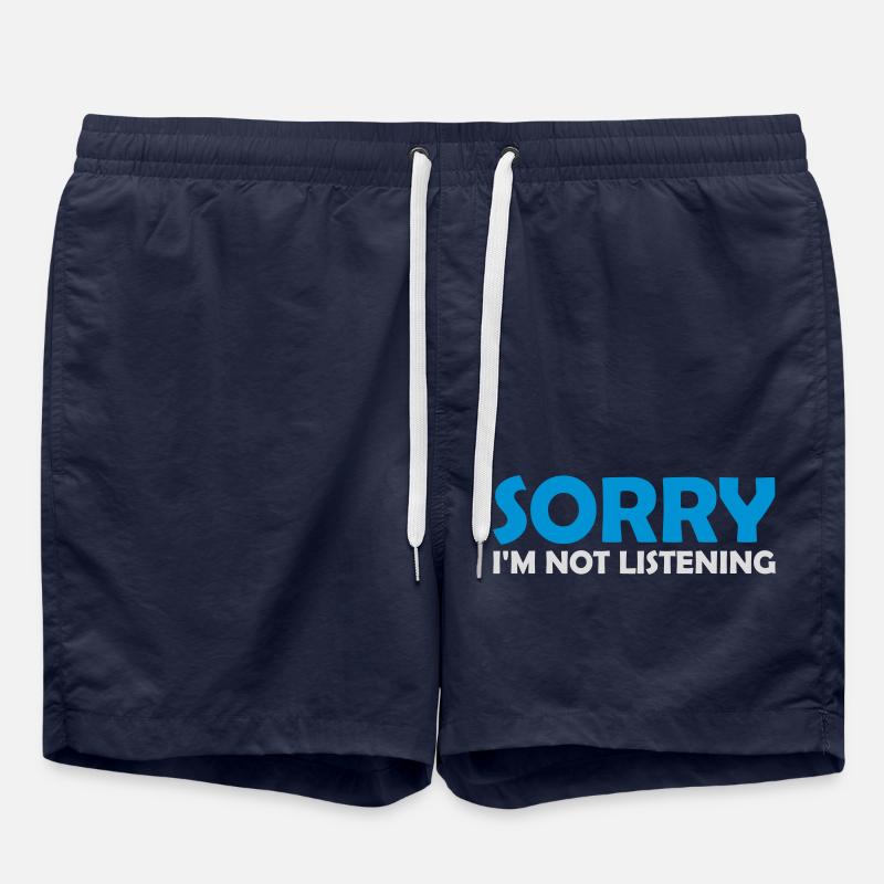 désolé de ne pas écouter - Short de bain - bleu marine