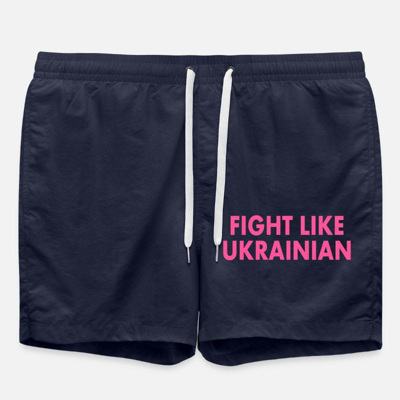 Fight like ukrainian - Short de bain - bleu marine