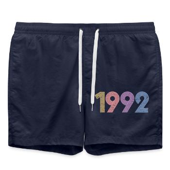 Cool Retro 1992, 30 ans, cadeau de 30e anniversaire - Short de bain - bleu marine - Devant - AI Model Male 185 light (185cm)