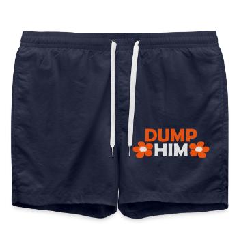 dump him Zitat Logo - Badeshorts - French Navy - Vorne - AI Model Male 185 light (185cm)
