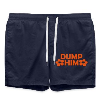 dump him Zitat Logo - Badeshorts - French Navy - Vorne - AI Model Male 185 light (185cm)